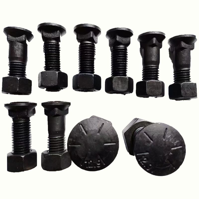 Tornillos y tuercas de oruga OEM Premium para topadoras, cargadoras de orugas, cadenas, alta resistencia al corte, conformes con las normas ISO/DIN
